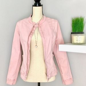 Pink Denim Jean Jacket by Joan Sz XL